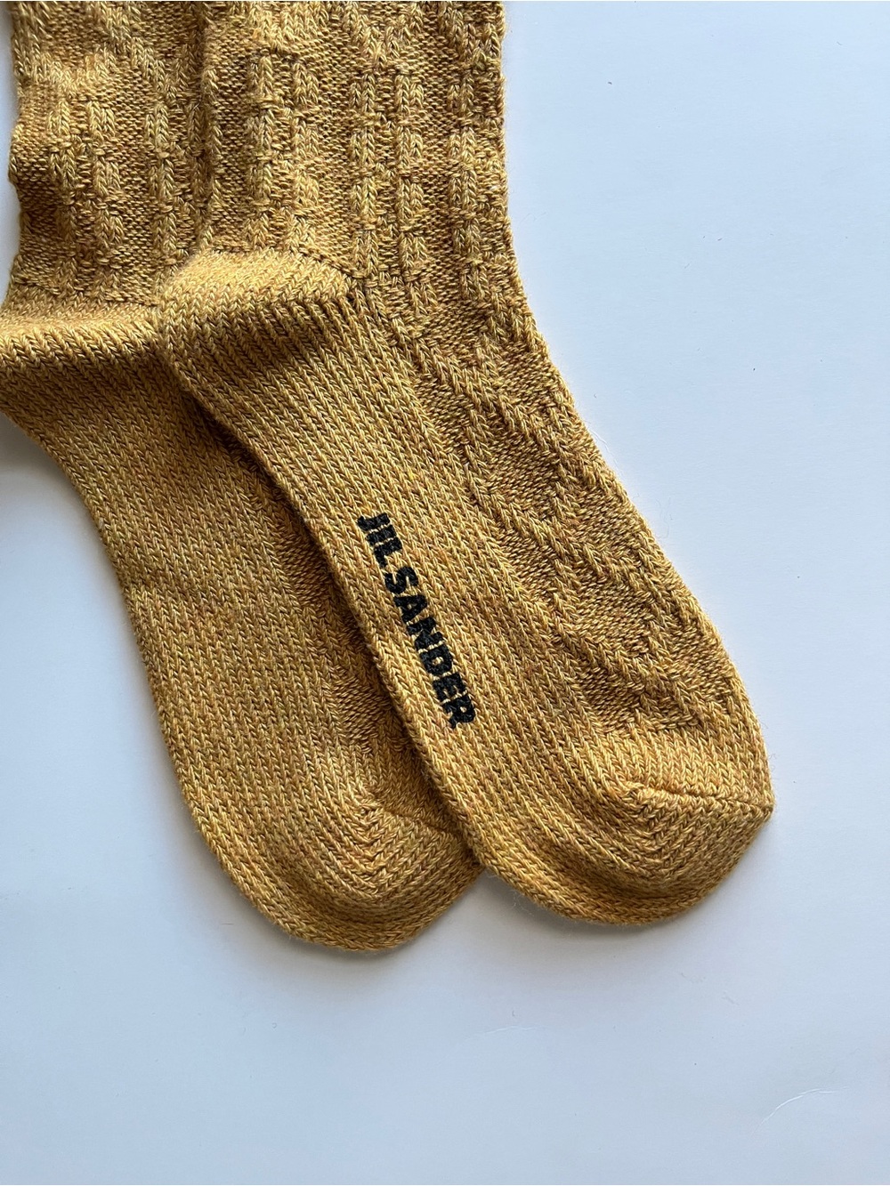Jil Sander Yellow Knit Crew Socks - Picture 2 of 5